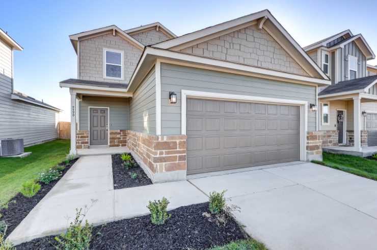 A house with a garage.