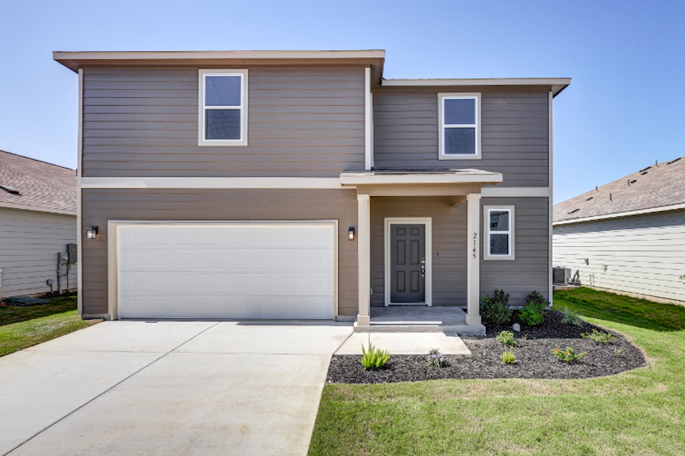 A house with a garage.
