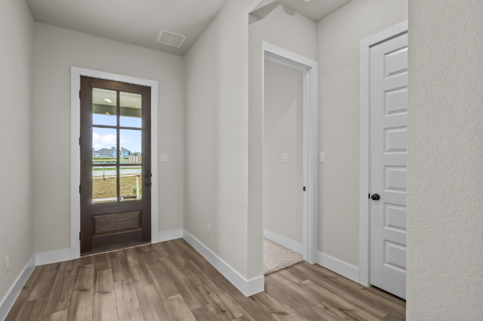 A room with white doors.