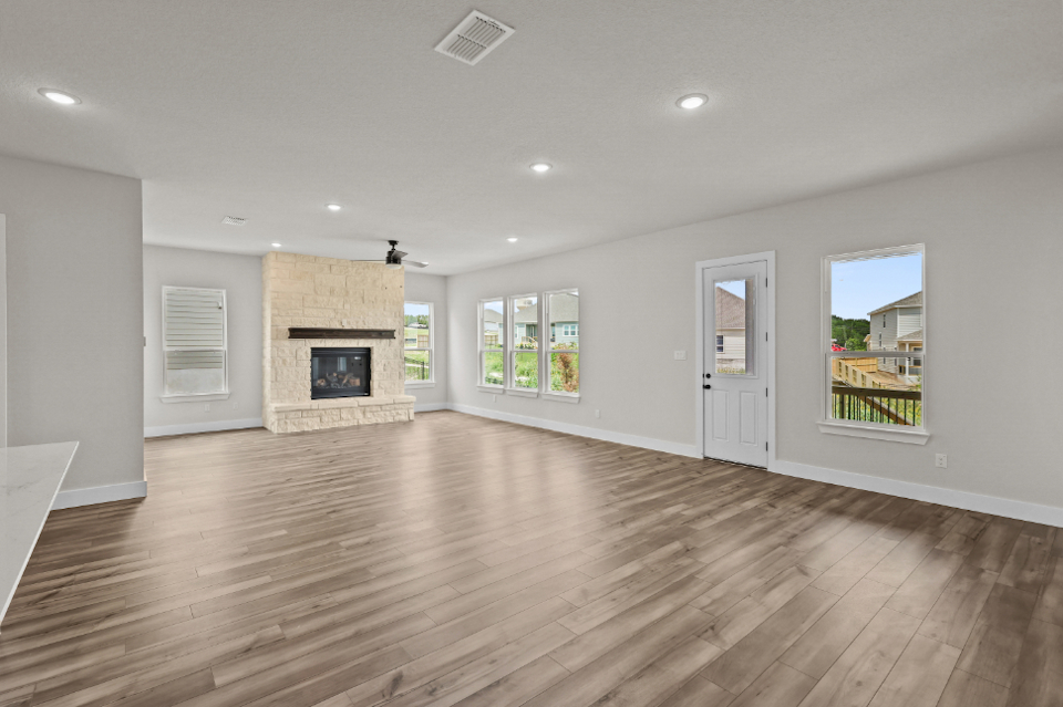 A large empty living room.