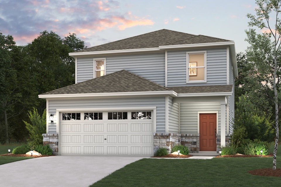 A house with a garage.