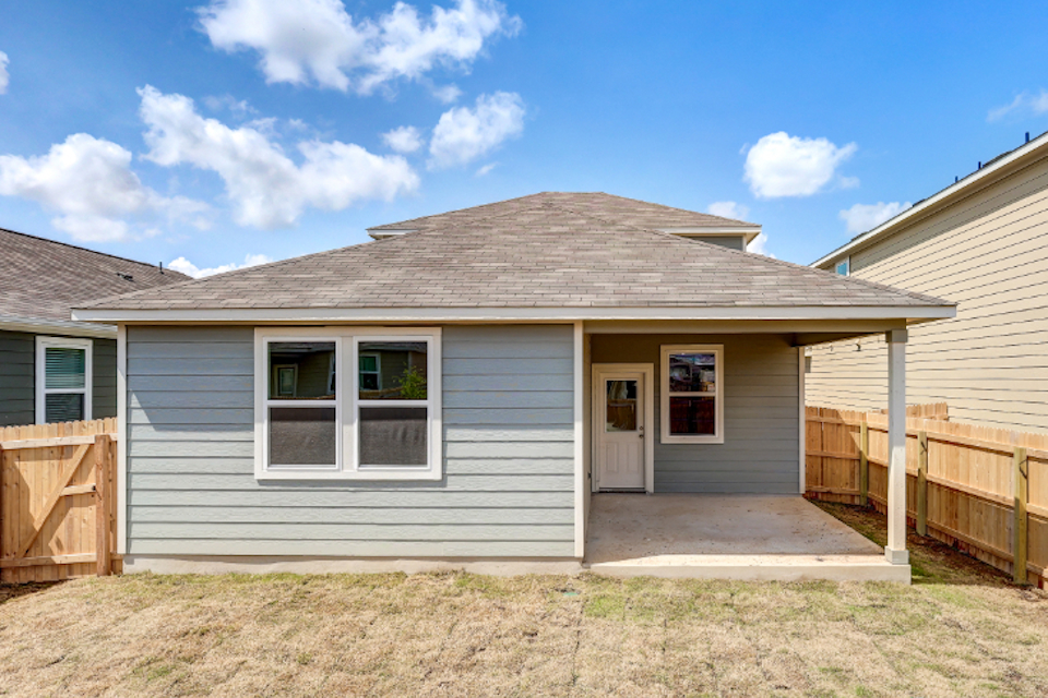 A house with a fence.