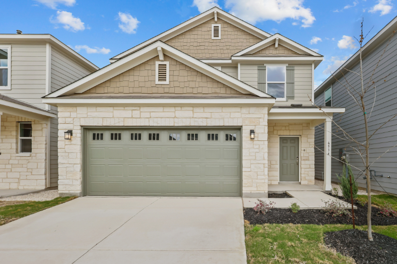 A house with a garage.