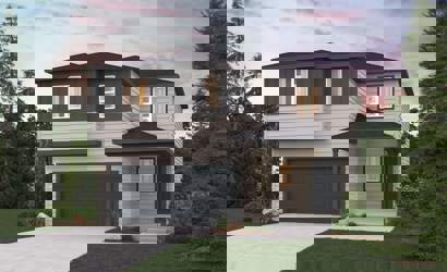 A house with a garage.
