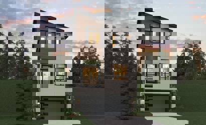 A house with a large yard.