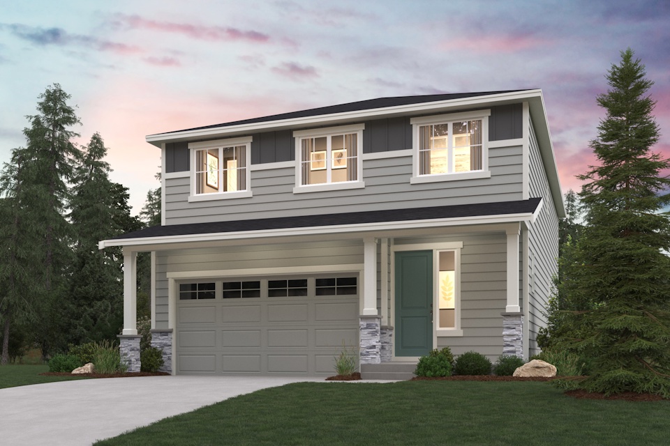 A house with a garage.