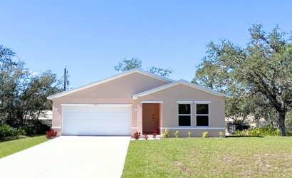 A house with a garage.