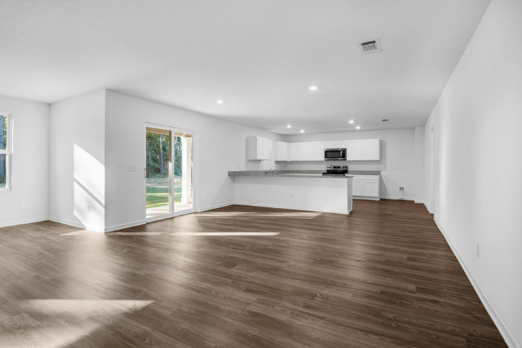 A large empty living room.