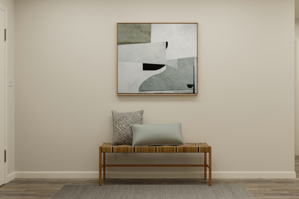 A couch in a room.