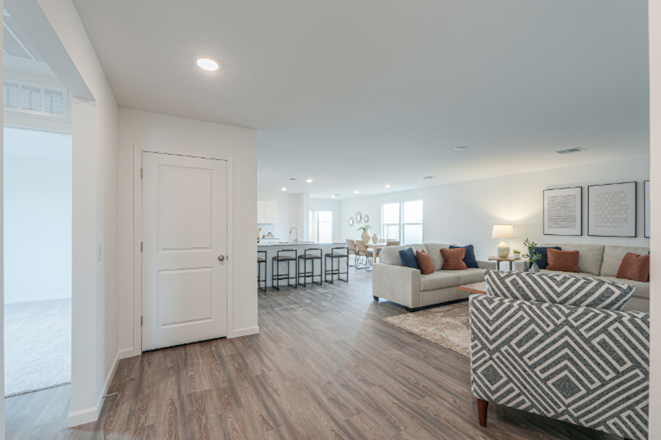 A room with a bed and a couch.