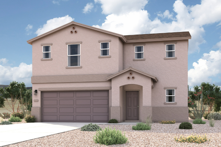 A house with a garage.