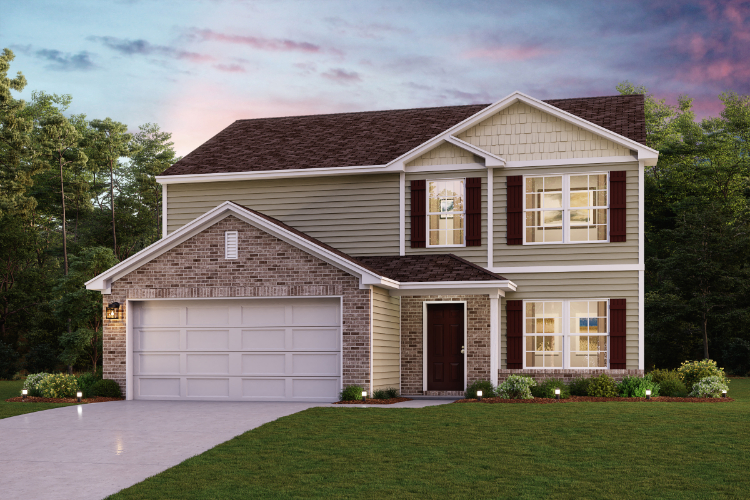 A house with a garage.