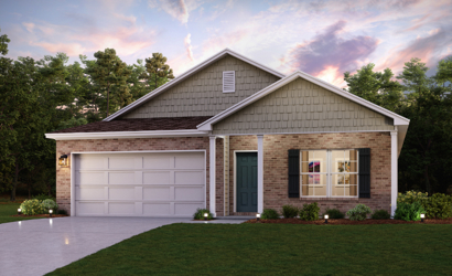 A house with a garage.