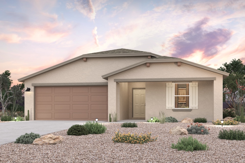 A house with a garage.