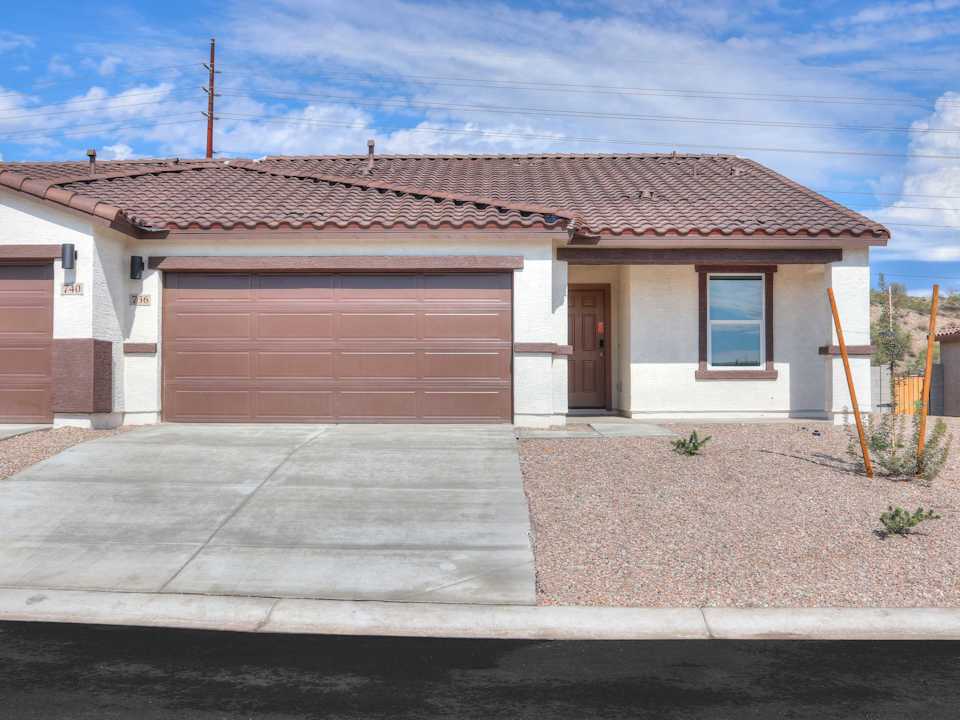 A house with a garage.