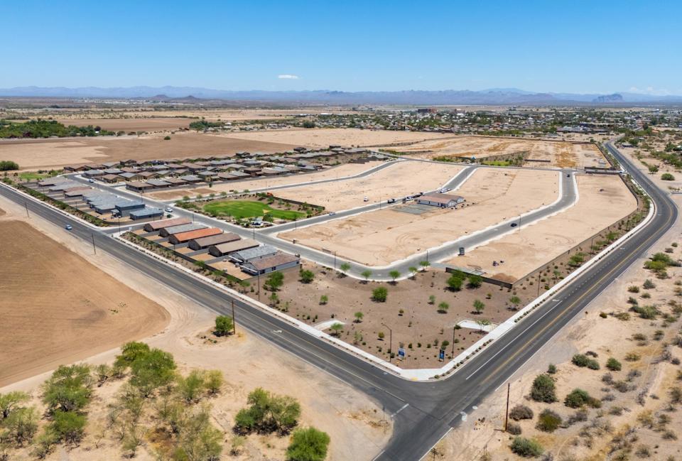 A large area with many buildings.