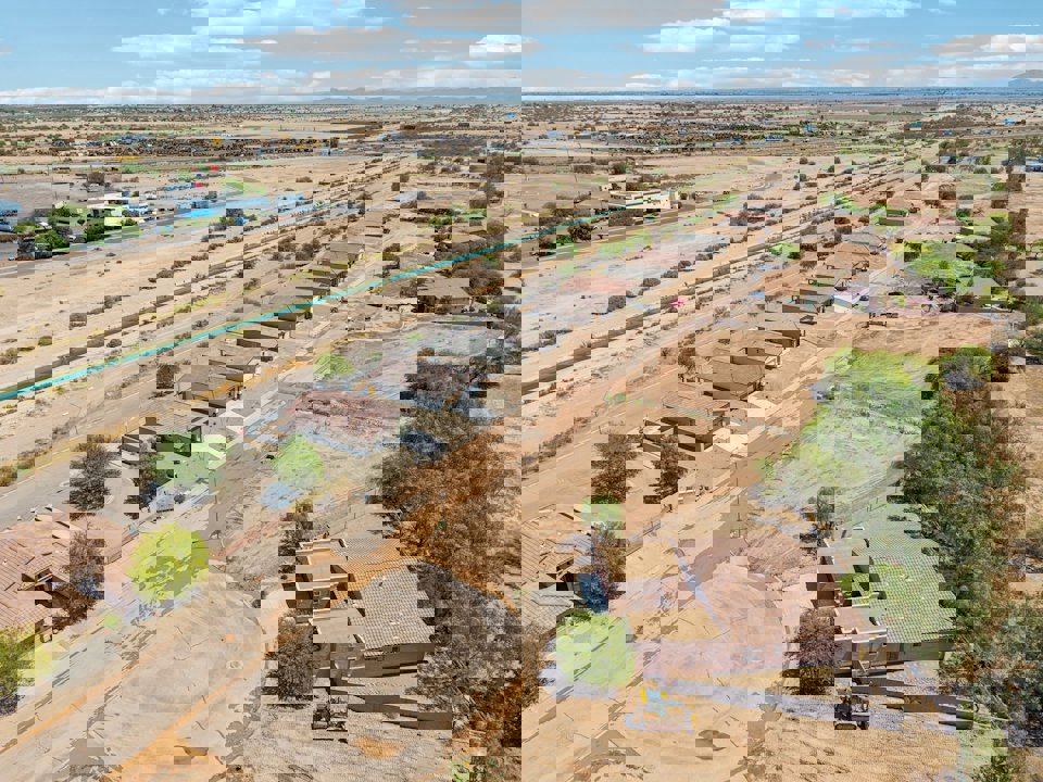 A high angle view of a town.