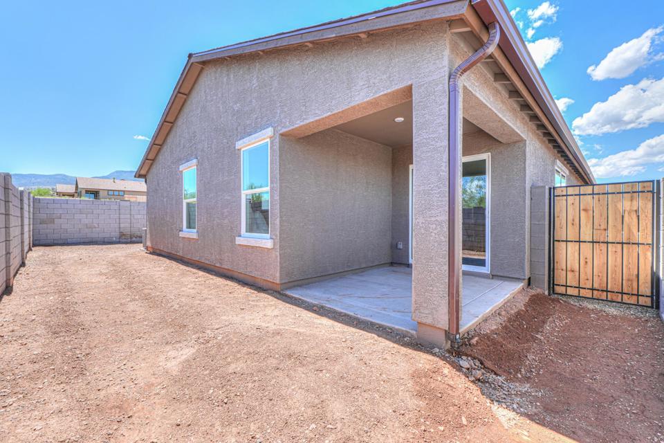 A house with a fence.