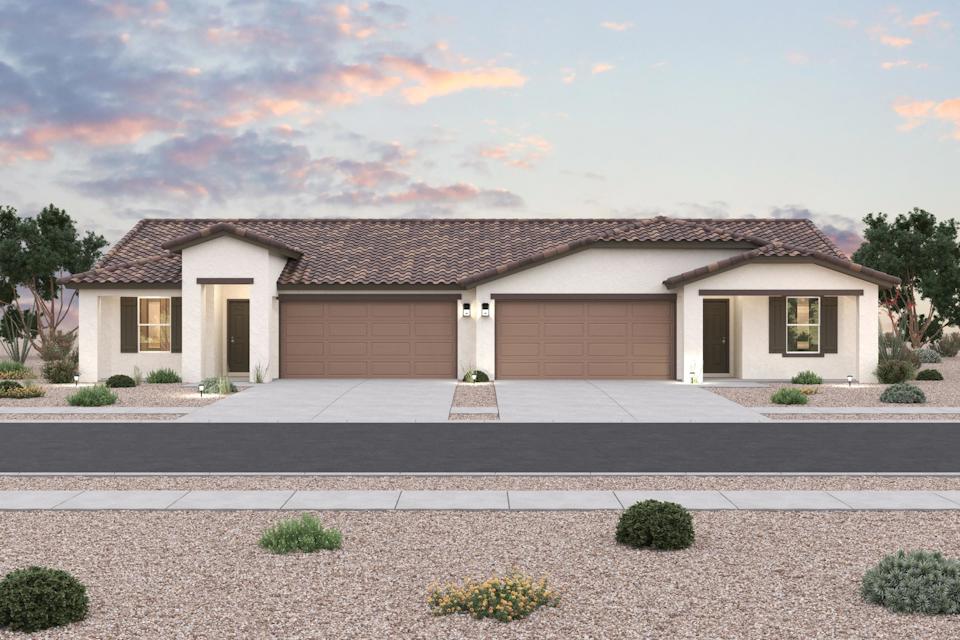 A house with a driveway.