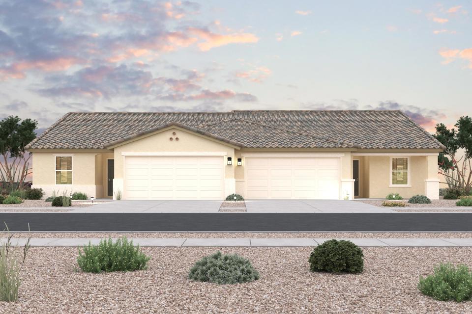 A house with a driveway.