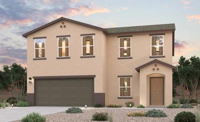 A large house with a garage.