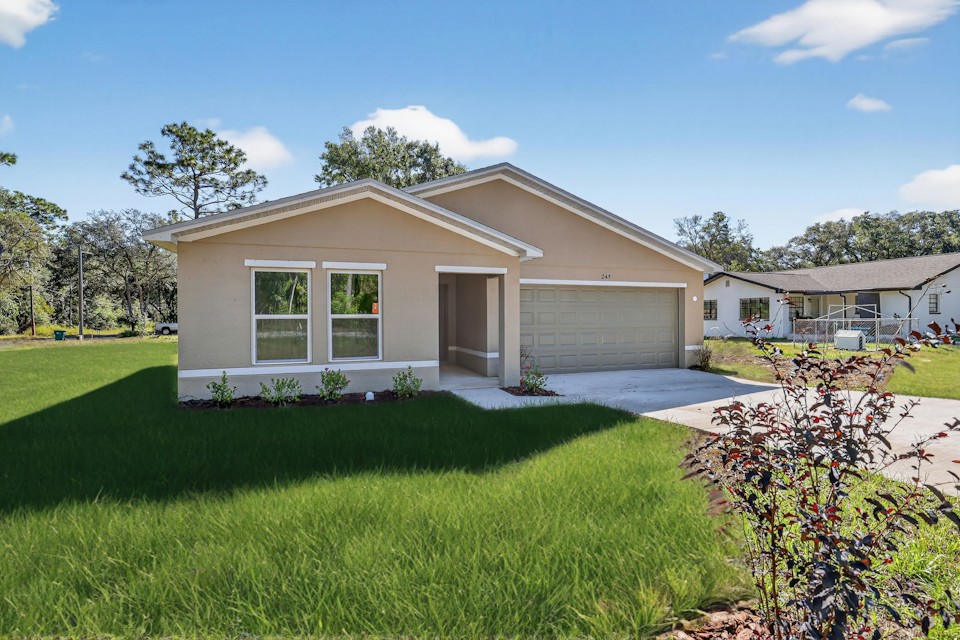 A house with a garage.