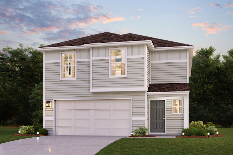 A house with a garage.