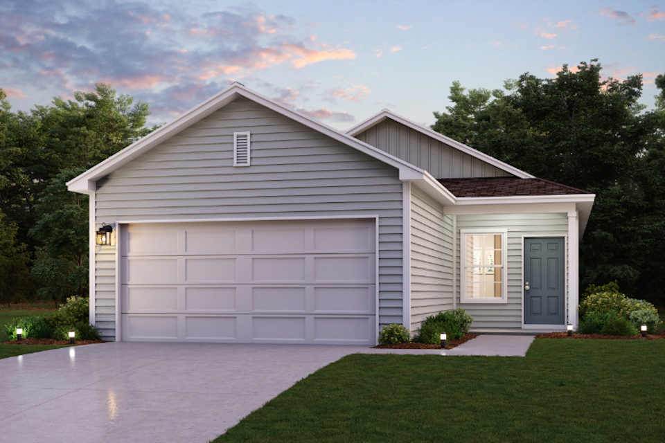 A house with a garage.