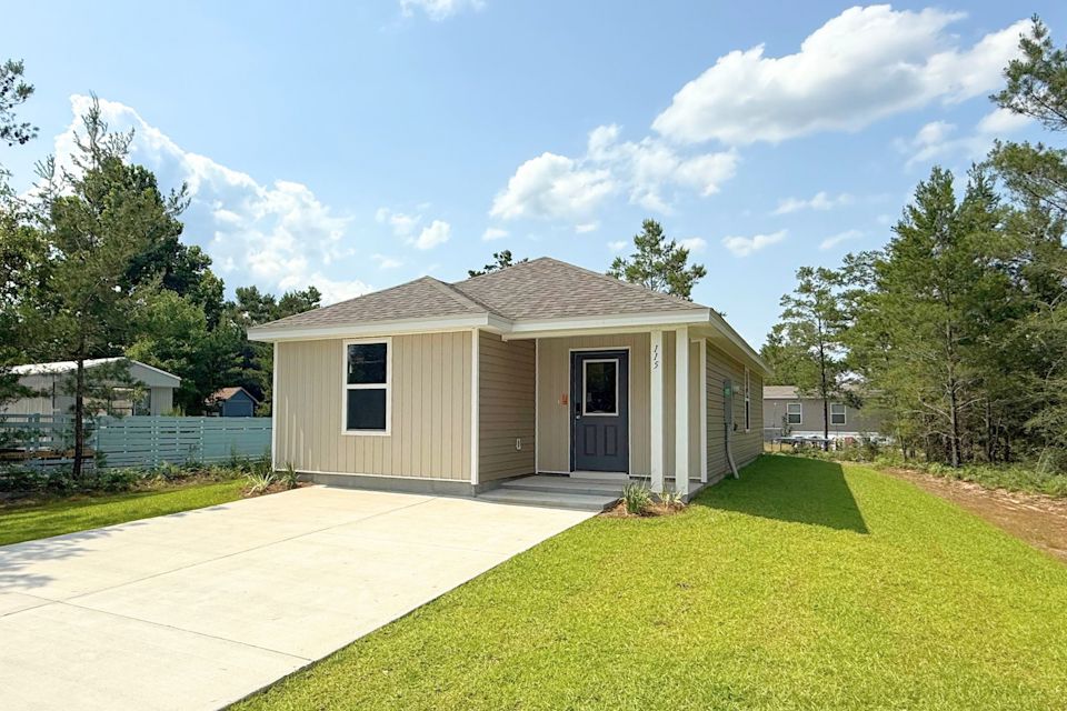 A house with a garage.