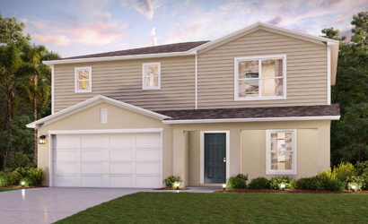 A house with a garage.