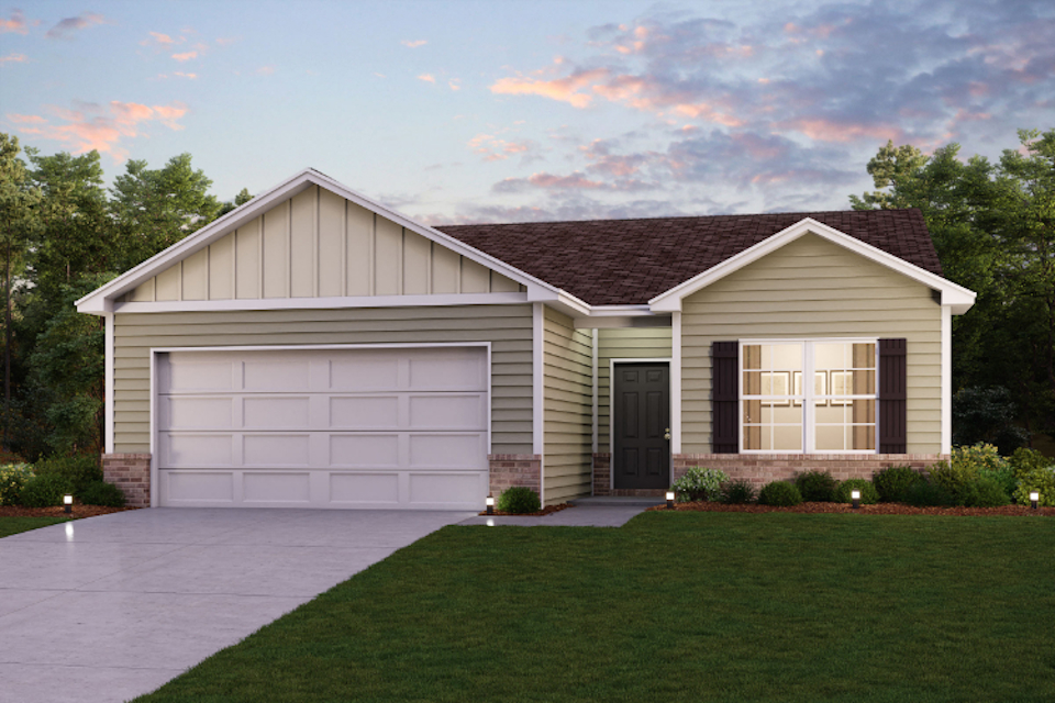 A house with a garage.