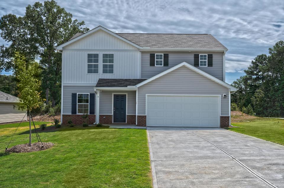 A house with a garage.