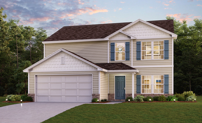A house with a garage.