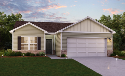 A house with a garage.