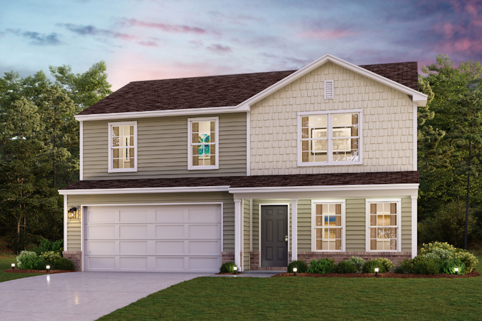 A house with a garage.
