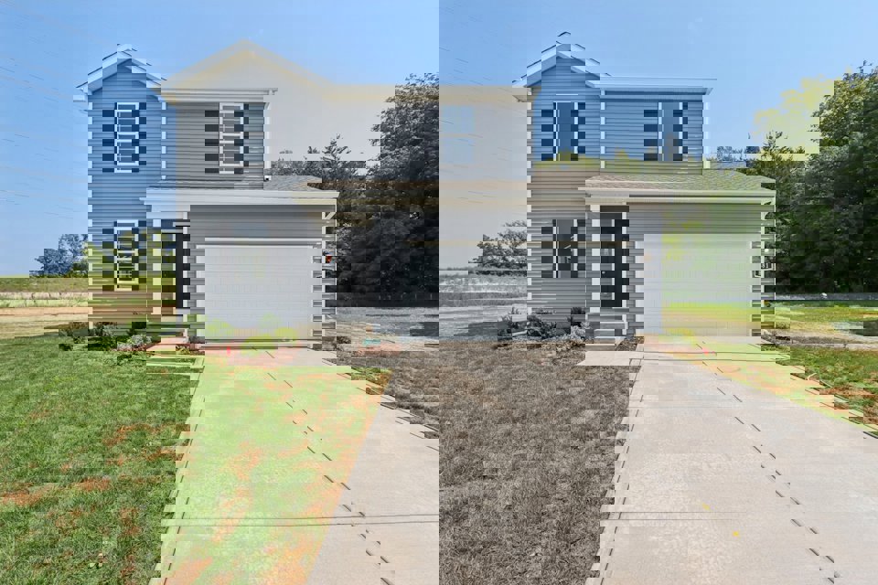 A house with a garage.