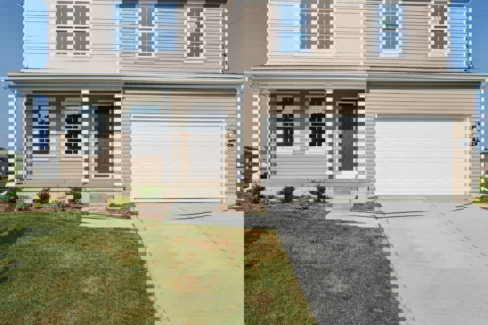 A house with a garage.