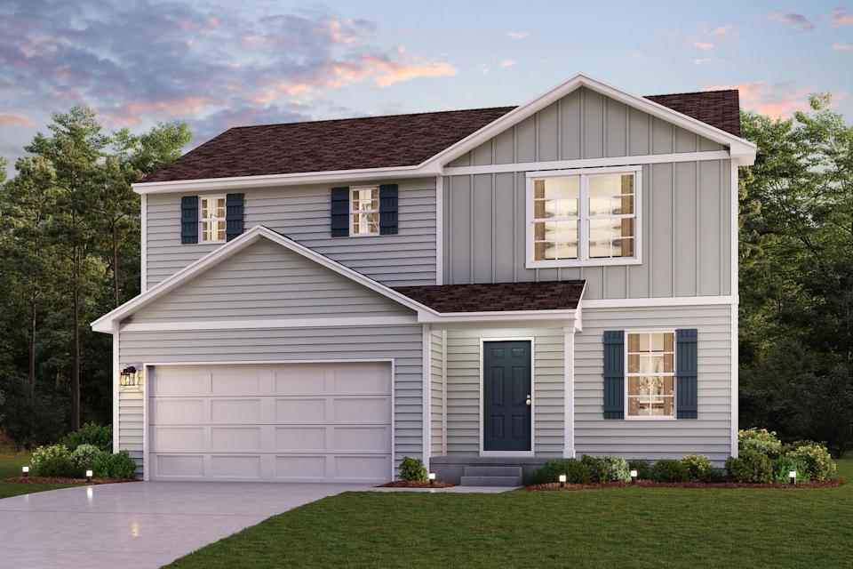 A house with a garage.