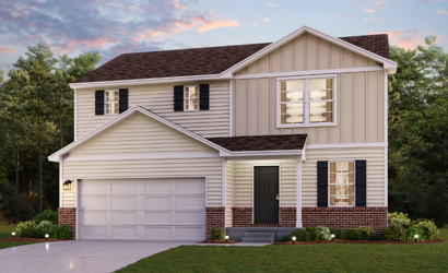 A house with a garage.