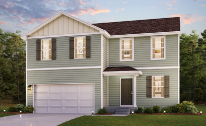 A house with a garage.