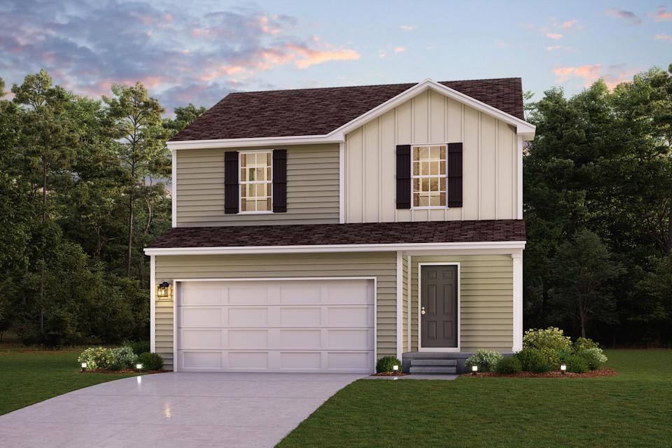 A house with a garage.
