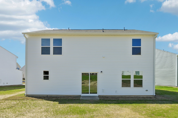 A white house with windows.