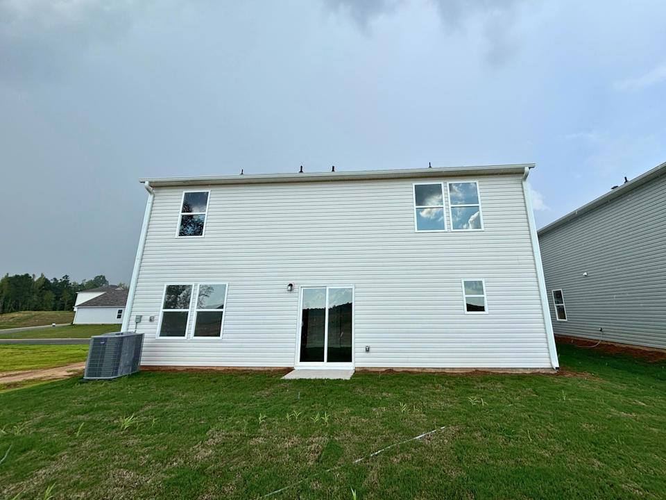A white house with windows.