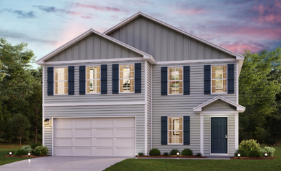 A house with a garage.