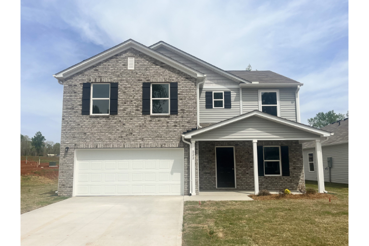 A house with a garage.