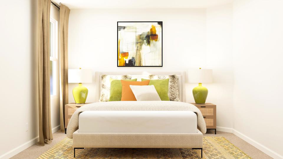 A couch with a lamp on it.