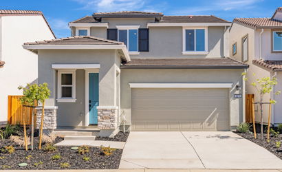 A house with a garage.